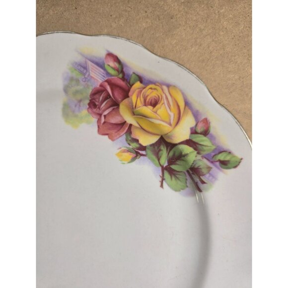Vintage Royal Kent Made in Staffordshire England Bone China Plate Yellow Floral - Picture 4 of 8